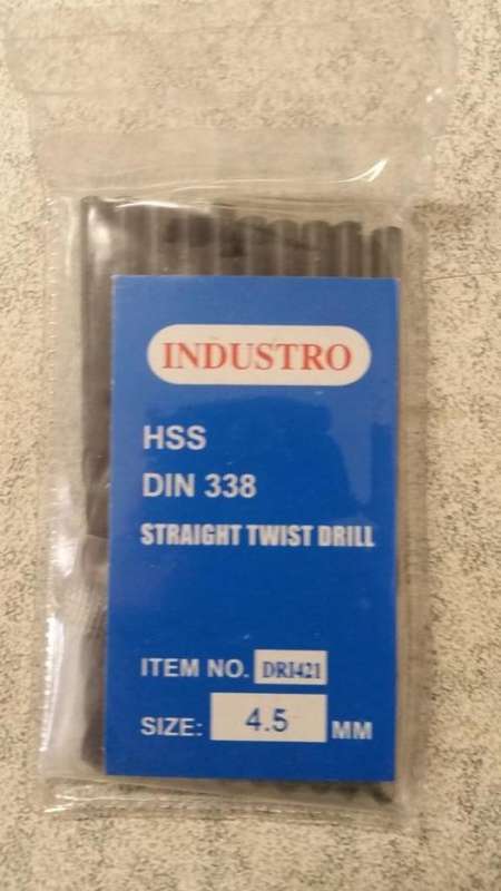 10 x 4.5mm HSS drill bits (1 pack of 10 Drill bits)