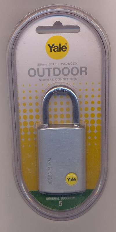 YALE 38mm OUTDOOR steel padlock