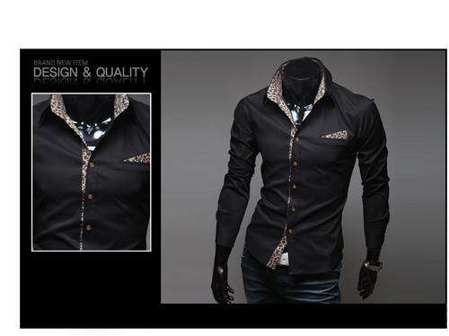 Leopard Print button up slim fit shirt
