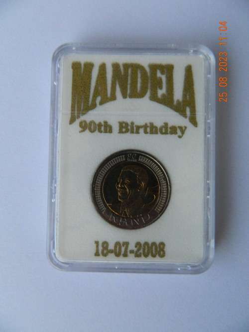 MANDELA 90TH. BIRTHDAY - 5 RAND COIN