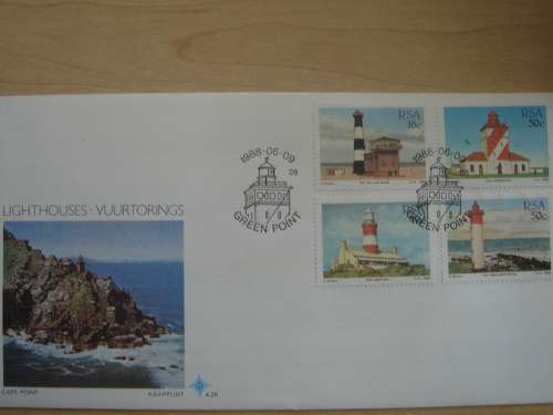 1988 RSA - Lighthouses 4 stamps on FDC 1988