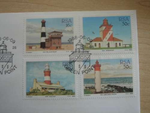 1988 RSA - Lighthouses 4 stamps on FDC 1988