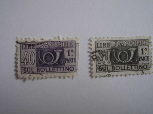 1946 Italia - L 40 & L 400 PACCHI SUL BOLLETINO used stamps