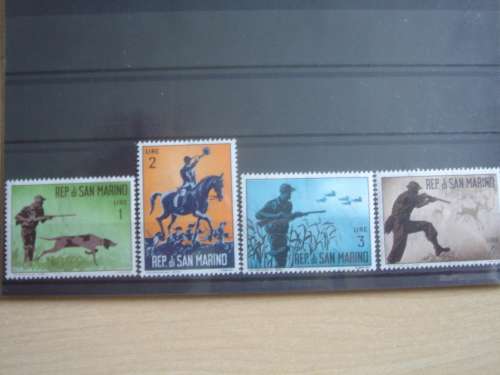 1962 San Marino - Hunting Scenes 1,2,3,4 Lire MNH
