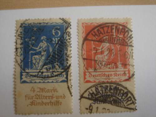 1922 Deutsches Reich MiNr. 233-234 stamped