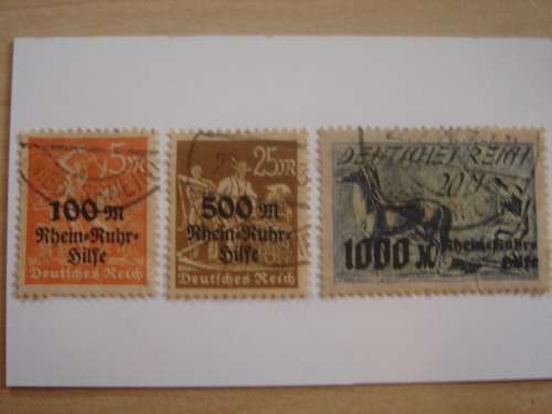 1923 Deutsches Reich MiNr 258-260 used, stamped