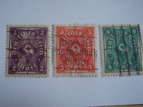 1922 Deutsches Reich MiNr 224a,225,226a used, stamped