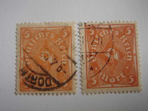 1922 Deutsches Reich MiNr 227a+b used, stamped