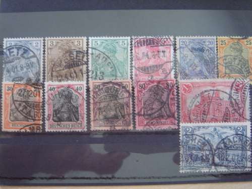 1900 Deutsches Reich Germania Set MiNr 53-64 used, stamped