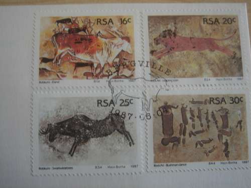 1987 RSA - Rock Paintings 4 stamps on FDC