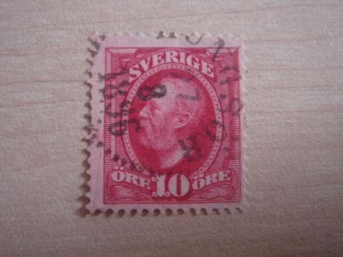 1891 Sweden - King Oscar II - 10 Oere used, stamped in Kungsoer