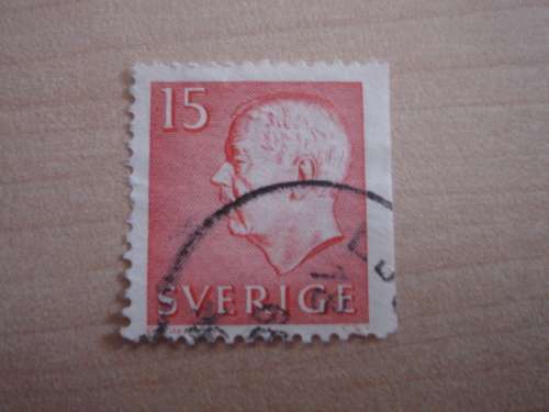 1951 Sweden - King Gustav VI Adolf of Sweden - 15 Oere used, stamped