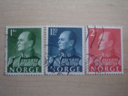 1958 Norway - King Olav V - 1, 1.50,2 Kr used, stamped