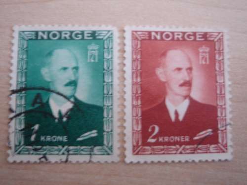 1946 Norway - King Haakon VII - 1+2 Kr used, stamped