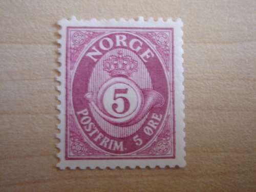 1937 Norway - Posthorn 5 used, not stamped
