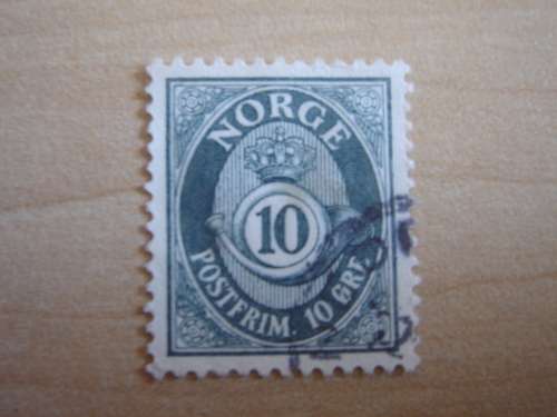 1937 Norway - Posthorn 10 Oere used, stamped