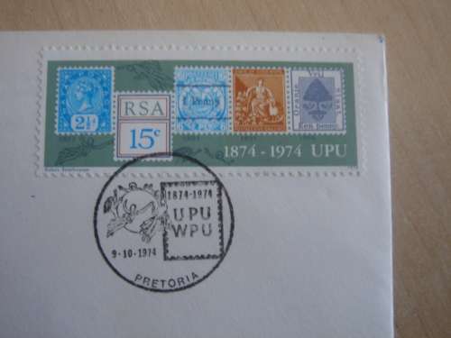 1974 RSA - UPU WPU Centenary 1874-1974 FDC