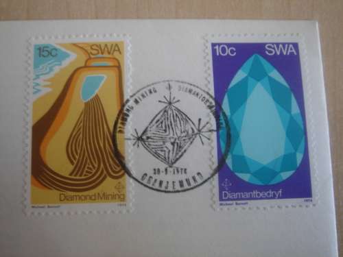 1974 SWA Diamond Mining 2 stamps on FDC