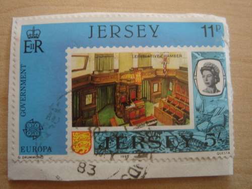 1983 Jersey postal item with 11 p Europa stamp