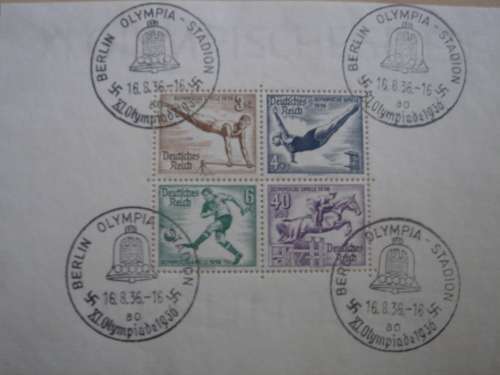 1936 Deutsches Reich MiNr 624-627 in Olympics Block 5 X used, stamped