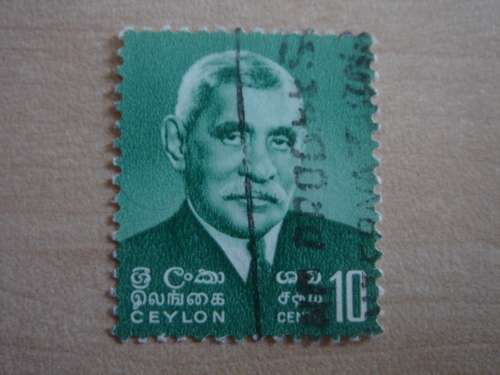 1966 Ceylon - DS SENANYAKE 10 Cents used, stamped