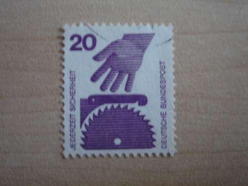 1971 BRD MiNr 696 A R with black number on back, used, stamped