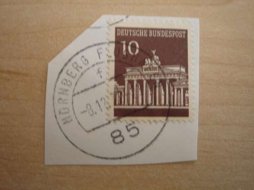 1966 BRD MiNr 506 R with black number `905` on back on postal item