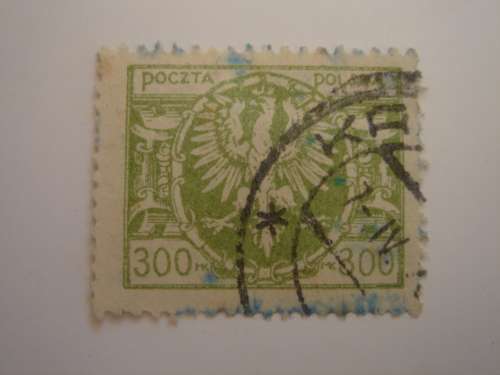 1921 Poland - Coat of Arms Eagle 300 Mk. used, stamped