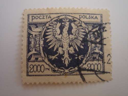 1921 Poland - Coat of Arms Eagle 2000 Mk. used, stamped