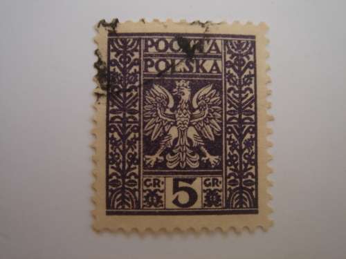 1929 Poland - Coat of Arms Eagle 5 GR used, stamped