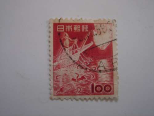 1952 Japan - Fishing with Cormorants 100 Y used, stamped