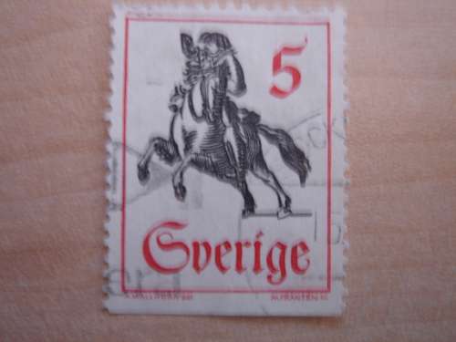 1967 Sweden - Post Rider on Horse 5 Oere used, stamped