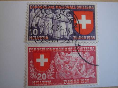 1939 HELVETIA National Exhibition (Italian) SG391-392 used, stamped