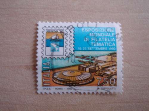 1992 Italia - Esposizione Nationale di  Filatelia Tematica 750 L used, stamped