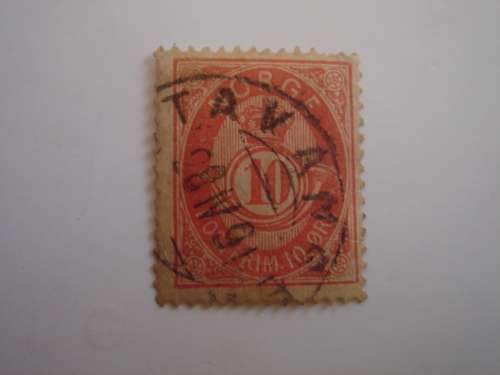 1877 Norway - Numerals 10 Oere used, stamped
