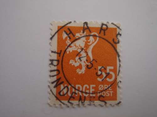 1937 Norway - Lion Coat of Arms 55 Oere used, stamped