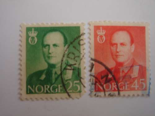 1958 Norway - King Olav V 25,45 Oere used, stamped