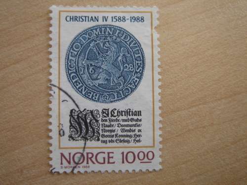 1988 Norway - Christian IV Coin 10.00 Oere used, stamped