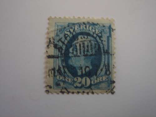 1891 Sweden - King Oscar II 20 Oere used, stamped