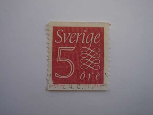1951 Sweden - Numerals 5 Oere used, stamped