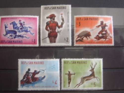 1961 San Marino - Medievil Games 1,2,3,5 Lire mint, hinged