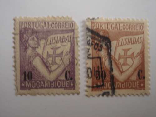 1933 - MOCAMBIQUE 10 + 50 C. LUSIADAS used, stamped
