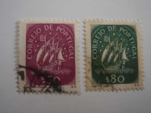 1951 Portugal - Caravel 50 + 80 CTVS used, stamped