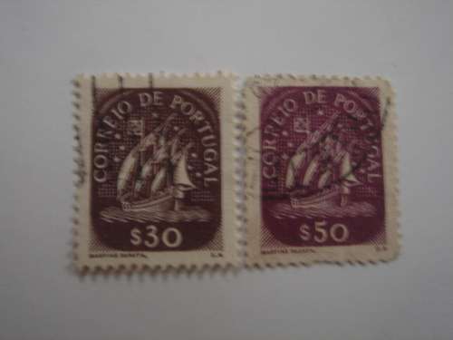 1951 Portugal - Caravel 30 + 50 CTVS used, stamped