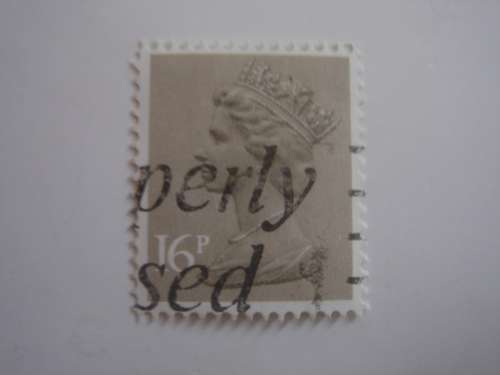 1983 QE II Machins 16 p with backprint D used, stamped