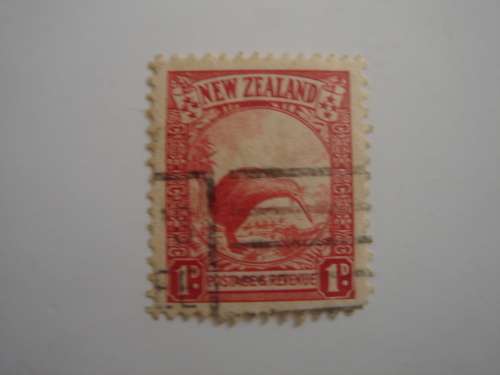 1935 NZ Kiwi 1 d used, stamped