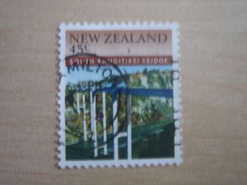 1985 NZ South Rangitikei Bridge 45 c used, stamped