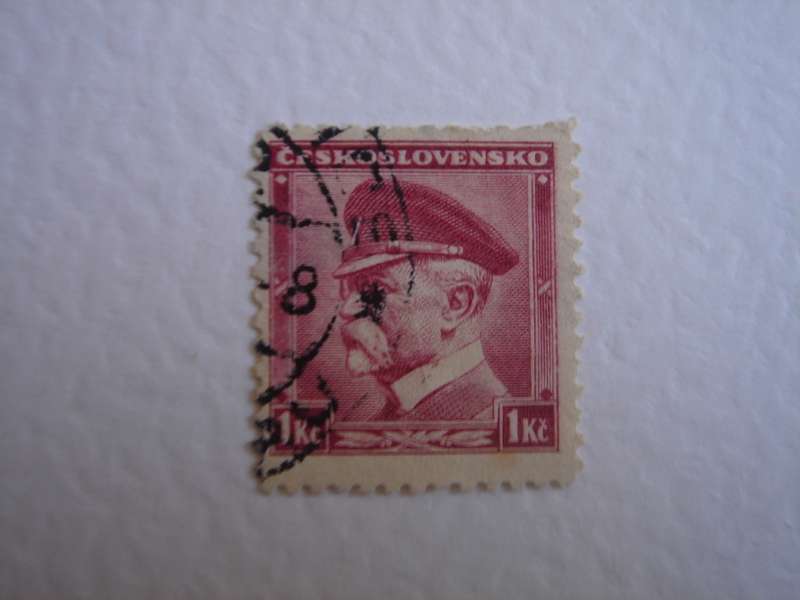 1935 CZ - President Masaryk 1 Kc used, stamped