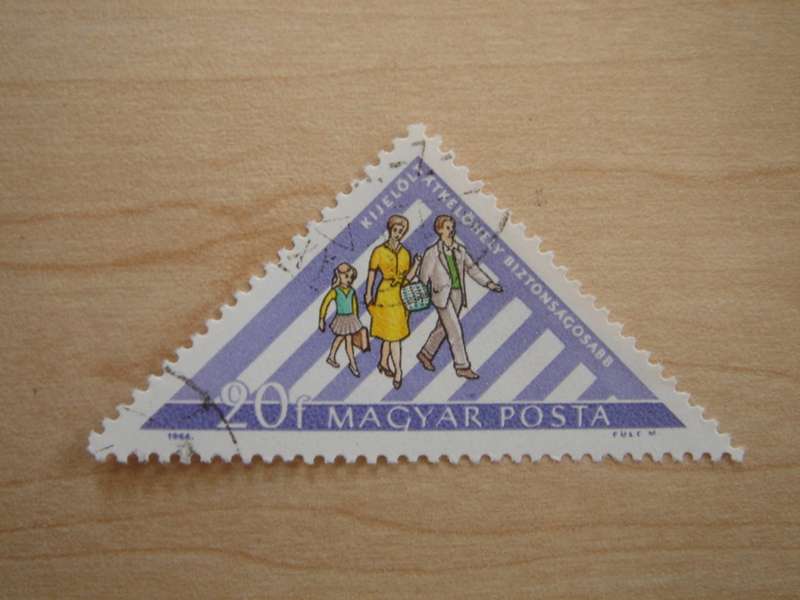 1964 Hungary - Family on Zebra Crossing 20f used, stamped