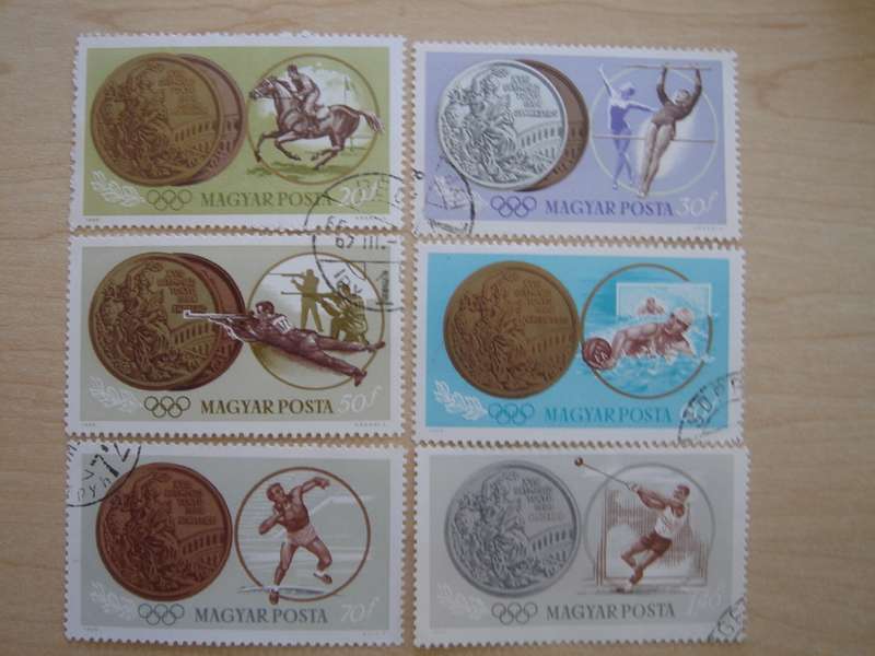 1965 Hungary - Olympic Games Tokio 1964 - 20,30,50,60,70f, 1.40 Ft used, stamped